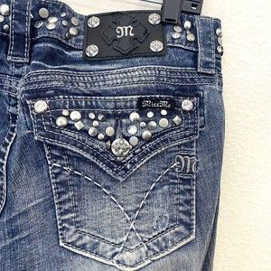 Miss Me Womens Jeans Size 28 JW4288B33 Studded Embellished Bootcut